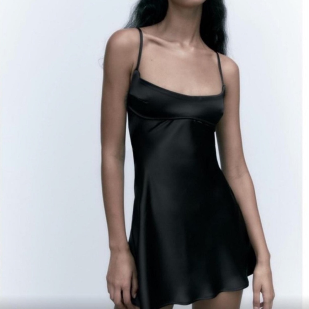 ZARA Viral Mini Satin Slip Dress, L